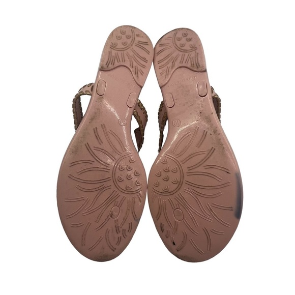 Jack Rogers Pink Gold Alana Jelly T-Strap Flip Flop Tassel Sandals Size 10 Women - Picture 10 of 10
